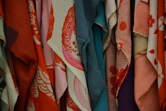 red white and blue floral textile